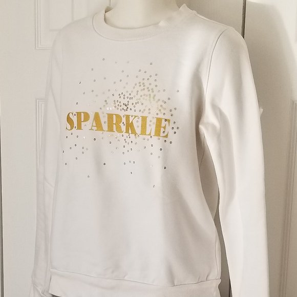1901 White Sparkle Graphic Crewneck Sweatshirt - Picture 3 of 7